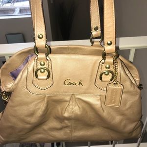 Leather Beige Coach Purse